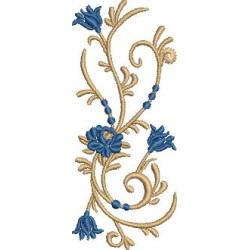 Adjustment Embroidery Design Flowers Continuous Embroidery 9 X 3,5