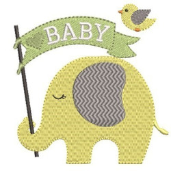 Embroidery Design Elephant Baby