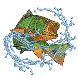 Embroidery Design Jumping Fish