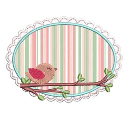 Embroidery Design Birdie On Frame 7