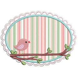 Embroidery Design Birdie On Frame 8