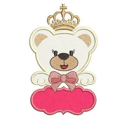 Embroidery Design Female Bear And Applied Frame