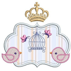 Embroidery Design Applied Frame With Cage