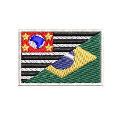 Diseño Para Bordado Bandera São Paulo Y Brasil
