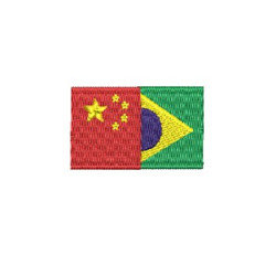 Embroidery Design Brazil And China Flag