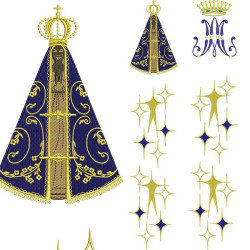 Embroidery Design Set For Gallon Our Lady Aparecida Of 70 Cm