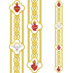Diseño Para Bordado Conjunto Para Galón Sagrados Corazones