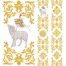 Embroidery Design Dual Lamb  Set 1 Meter For Gallon