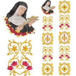 Diseño Para Bordado Conjunto Para Galón Santa Rita De Cássia