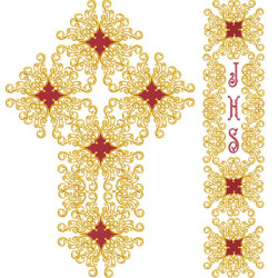 Embroidery Design Set For Double Cross In Roman Casula