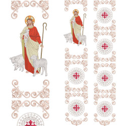 Diseño Para Bordado Conjunto Para Galón Jesus Buen Pastor
