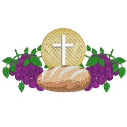 Matriz De Bordado Eucaristia Pão Hóstia E Uva