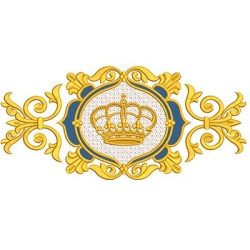Embroidery Design Baroque Frame With Crown 1