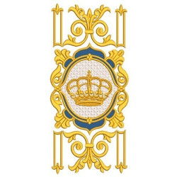 Embroidery Design Baroque Frame With Crown 4