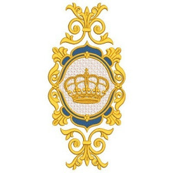 Embroidery Design Baroque Frame With Crown 5