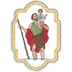 Embroidery Design Saint Cristobal For Standards