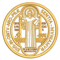 Embroidery Design Medal Of St Benedict Back 14 Cm 2
