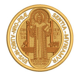 Embroidery Design Medal Of St Benedict Back 9 Cm 4