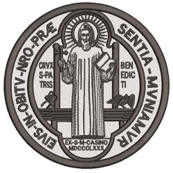 Embroidery Design Medal Of St Benedict Back 14 Cm 5