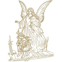 Matriz De Bordado Anjo Da Guarda Vazado