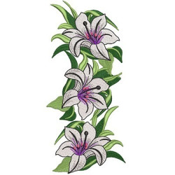 Embroidery Design Vertical Lilies