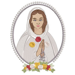 Embroidery Design Our Lady Of The Mystical Rose Medal