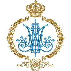 Diseño Para Bordado Medalla Mariana 28