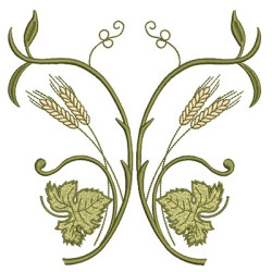Embroidery Design Grape Shapes With Wheat