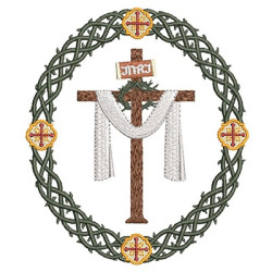 Matriz De Bordado Coroa De Espinho Cruz Com Manto