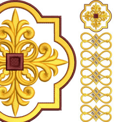 Embroidery Design Set For Gallon Cross  In Frame