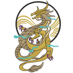 Diseño Para Bordado Dragón Oriental 3