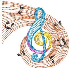 Embroidery Design Music Notes 4