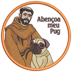 Diseño Para Bordado San Francisco Bendiga Mi Pug Pt