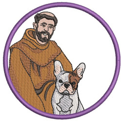 Diseño Para Bordado São Francisco Abençoe Bulldog Francês 2