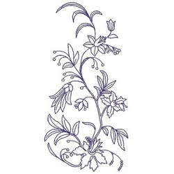 Embroidery Design Contorned Floral Arrangement 1