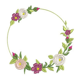 Embroidery Design Frame Branch With Roses 7