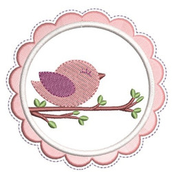 Diseño Para Bordado Pájarito En La Moldura 4