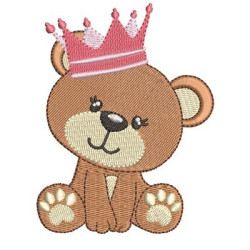 Embroidery Design Bear Girl With Crown 4