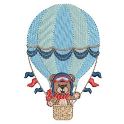 Embroidery Design Bear In The Balloon 1