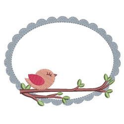 Embroidery Design Bird In Frame 5