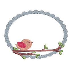 Embroidery Design Bird In Frame 6