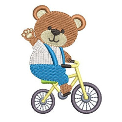Matriz De Bordado Urso Na Bicicleta