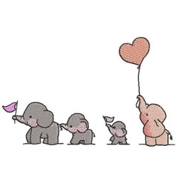 Matriz De Bordado Bebês Elefantes 2