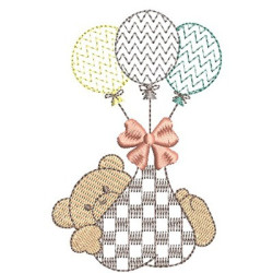 Embroidery Design Bear With Balloon 2