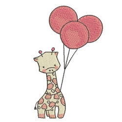 GIRAFFE BABY WITH BALLOONS