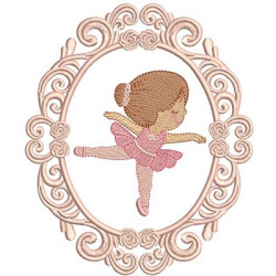 Embroidery Design Cute Ballerina In Frame 3