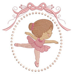 Embroidery Design Cute Ballerina In Frame 4