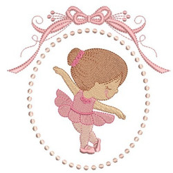 Embroidery Design Cute Ballerina In Frame 5