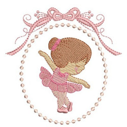 Embroidery Design Cute Ballerina In Frame 7