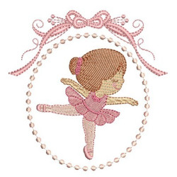 Matriz De Bordado Bailarina Cute Na Moldura 8